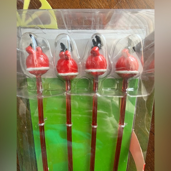 NEW IN BOX One hundred 80 degrees upside down Santa Claus glass swizzle sticks - Picture 4 of 4